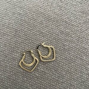 Gold Square Hoop Earrings